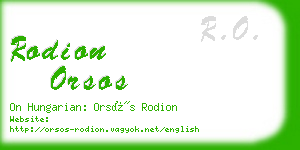 rodion orsos business card